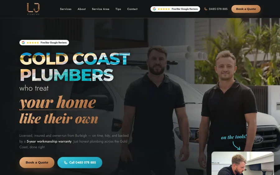 LJ Plumbing website
